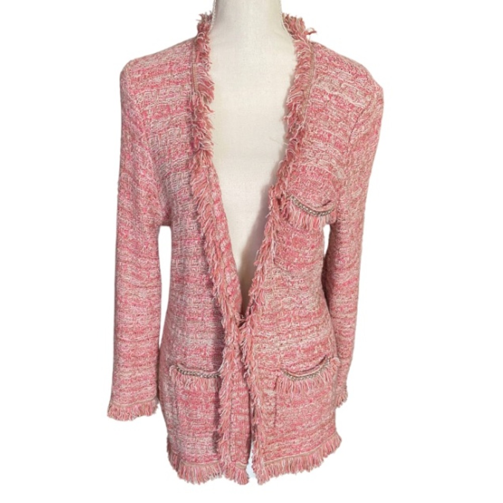CACHE Women’s Pink Tan Cardigan Size L